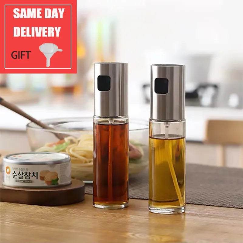 Kitchen Push Spray Olive Oil Sprayer Bottle Pump Oil Leak-Proof